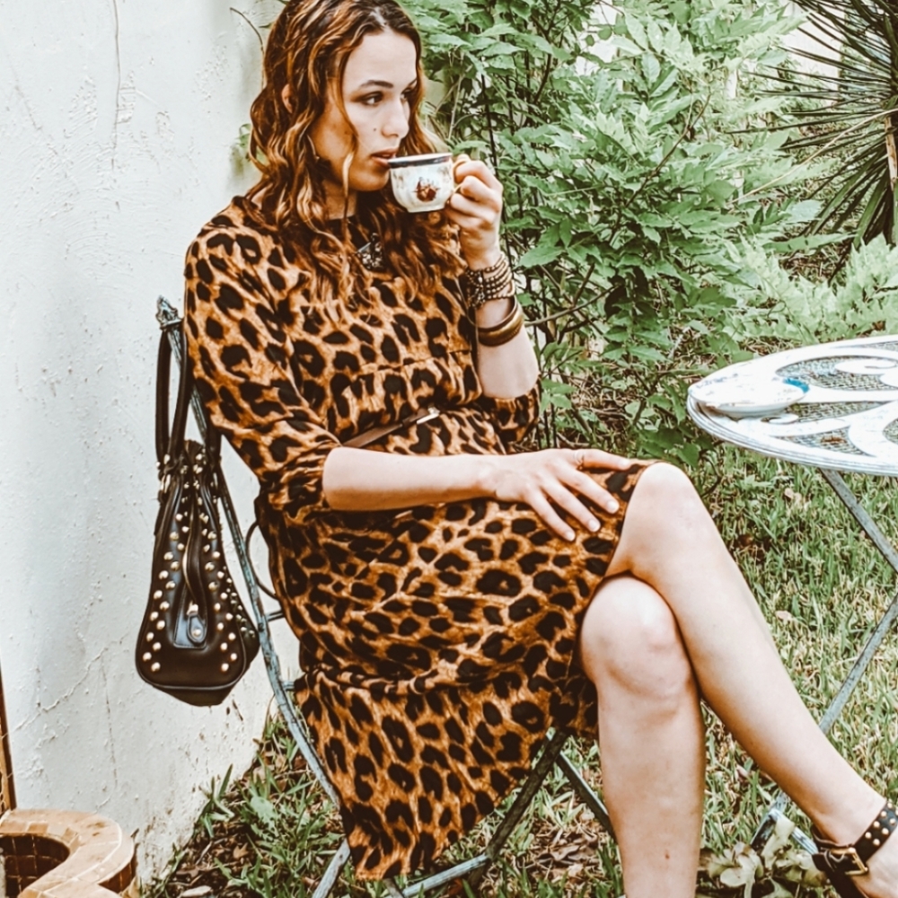 NWT Bohemian Leopard Print Dress S:Sm-Med - Picture 3 of 12